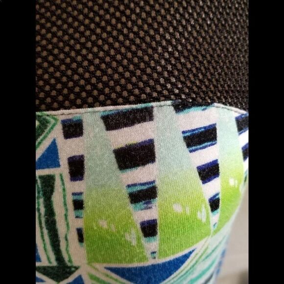 Neon mesh geometric short sleeve maxi dress - Picture 6 of 6